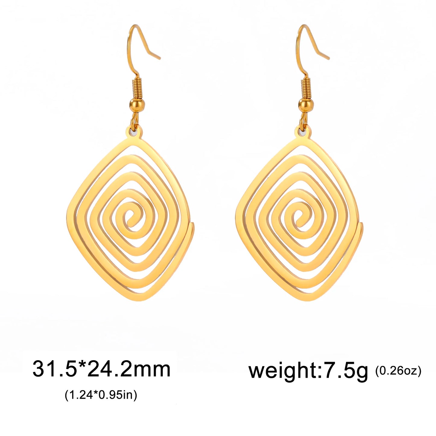 Canvas Swirl Drop Earrings