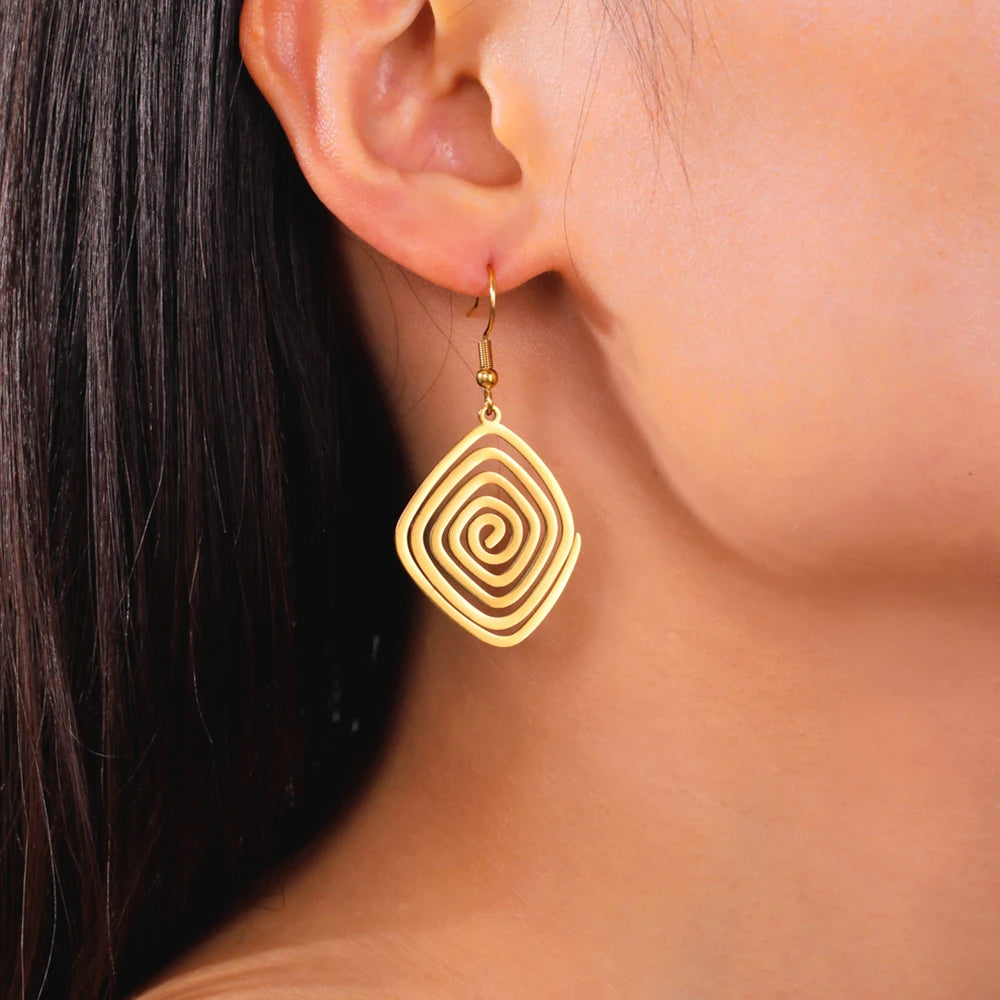 Canvas Swirl Drop Earrings