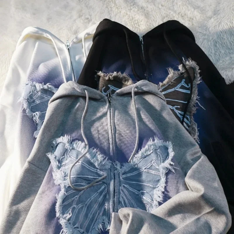 Soft Butterfly Design Hoodie