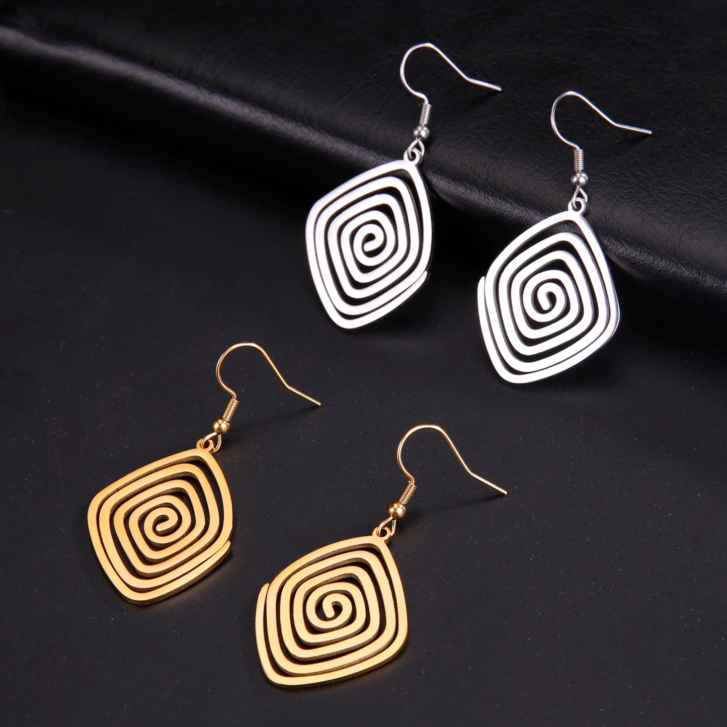 Canvas Swirl Drop Earrings