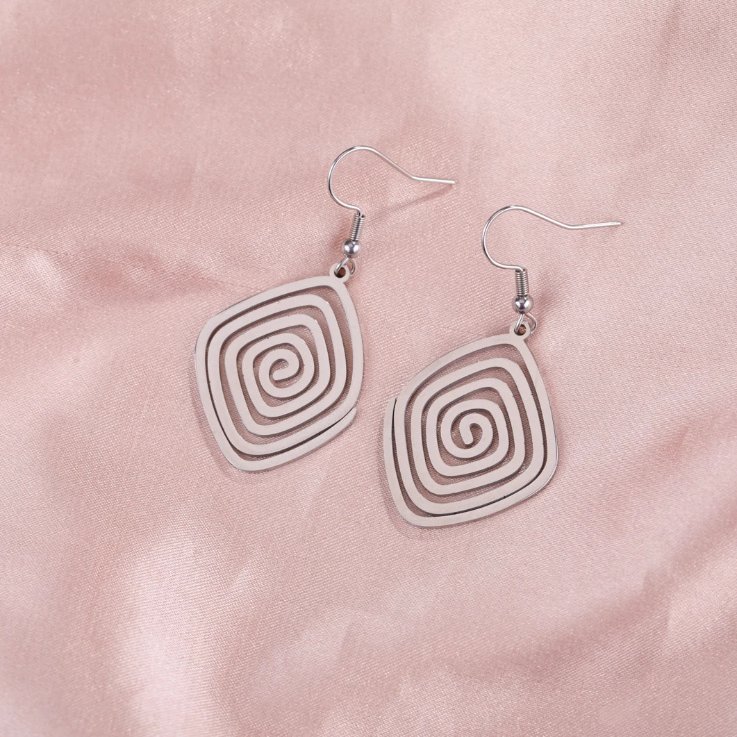 Canvas Swirl Drop Earrings