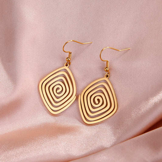 Canvas Swirl Drop Earrings